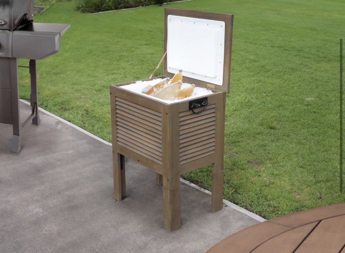 35-Quart Acacia Wood Patio Cooler / Ice Chest