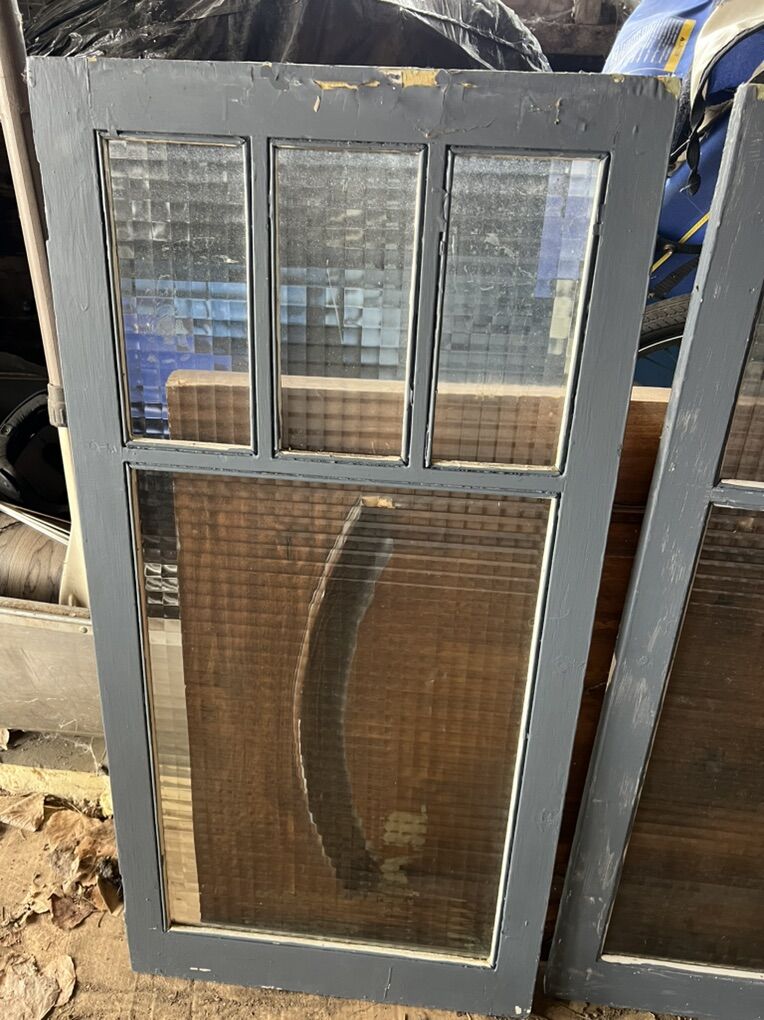 4 Antique Interior Windows In Frames