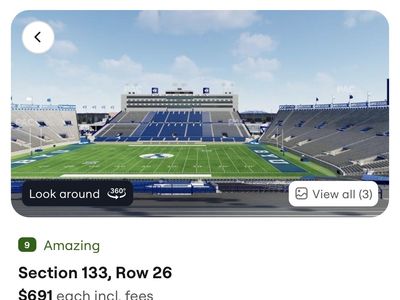 Section 133, Row 26 BYU vs Notre Dame 10/17/2026