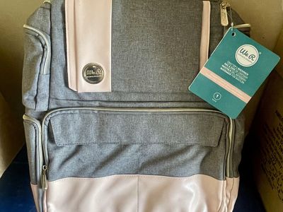 We R Memory Keepers Planner Backpack Gray/Pink - Crafting Bag for Supplies