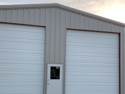Used 10X10 White Ribbed Commercial Garage Doors