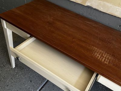Two-Tone Wood Desk with Drawers - Free