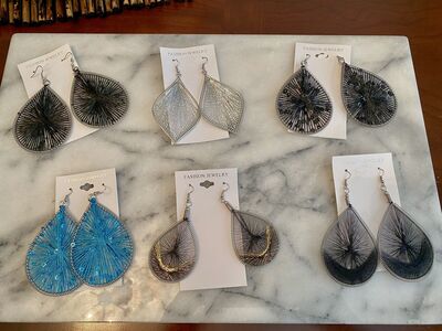 NEW - Gorgeous Drop Handmade Earrings- Some With Sequins- All With Beautiful Thread - See Photos