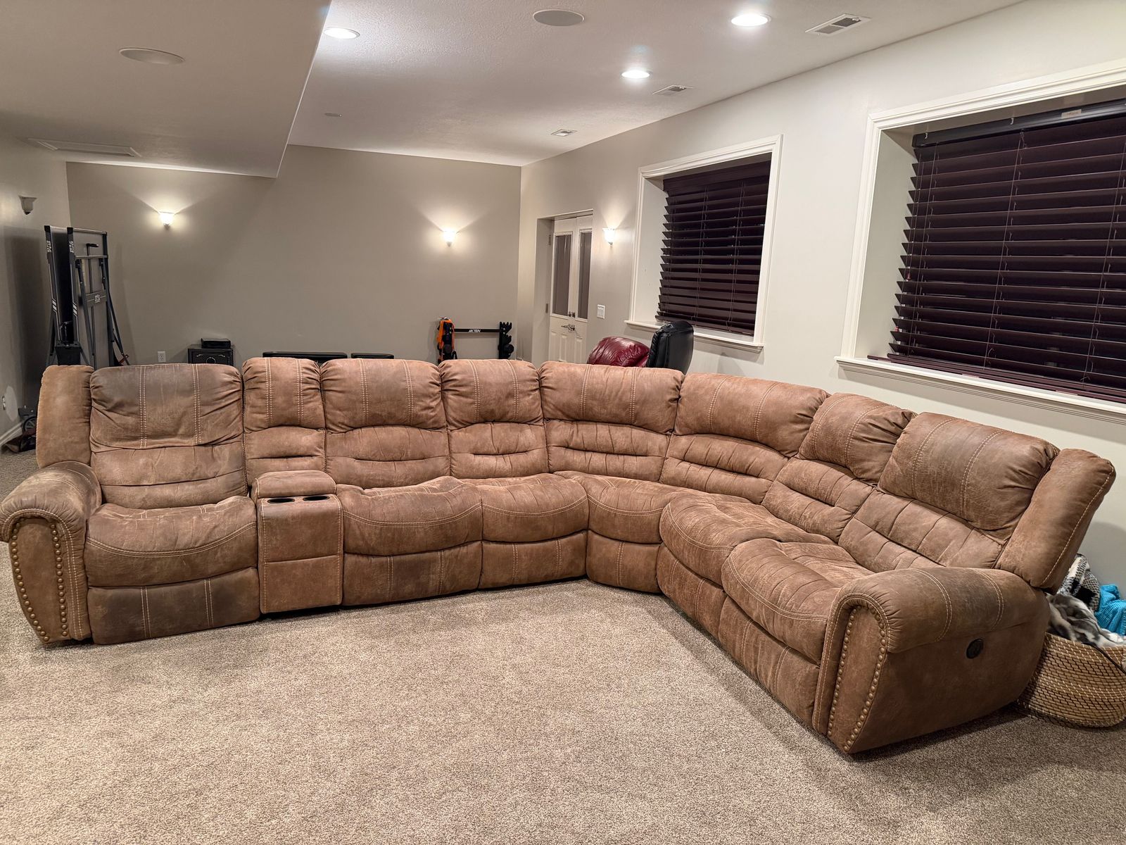 6-Piece Power Reclining Flexsteel Microfiber Sectional