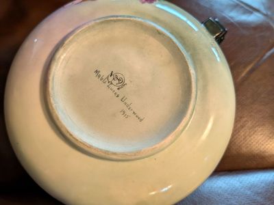 Antique Belleek CAC Hand-Painted Cider Pitcher Signed Mattie Lucas Underwood 1915