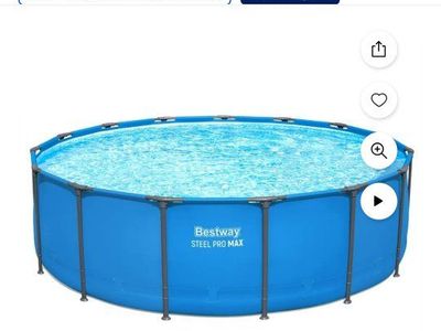 Bestway Steel Pro MAX 15' x 48" Blue Metal Frame Above Ground Swimming Pool (Pool ONLY)