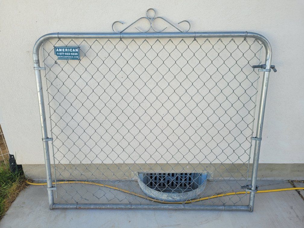 American Chain Link Fence Gate - Galvanized Steel - Heavy Duty - Walk-Through - (47" tall, 57" wide)