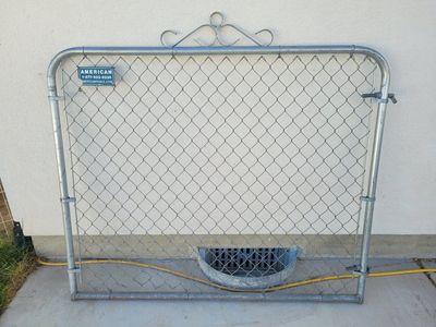 American Chain Link Fence Gate - Galvanized Steel - Heavy Duty - Walk-Through - (47" tall, 57" wide)