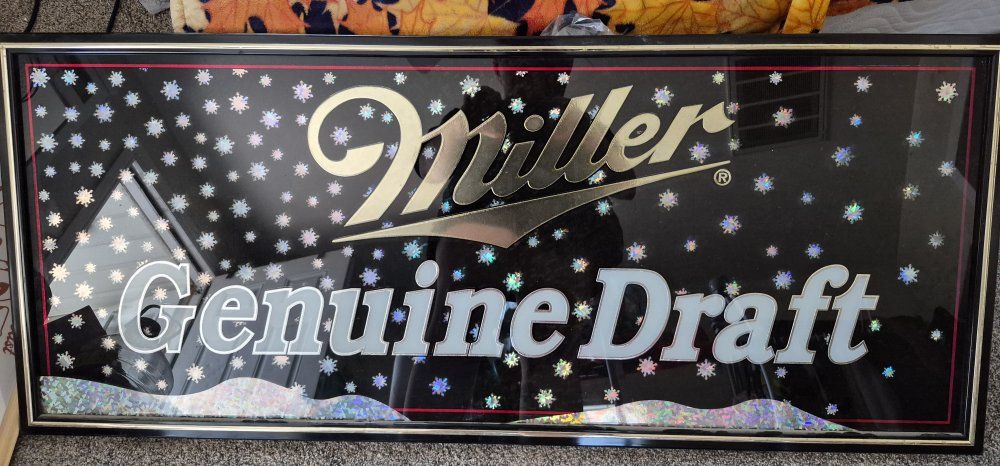 Rare vintage Miller Draft bar mirror