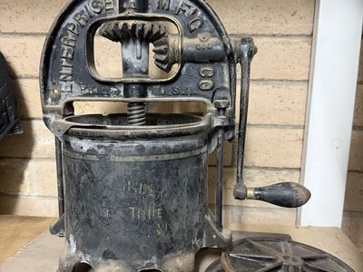 1890’s Enterprise Cast Iron Sausage Stuffer/Fruit press