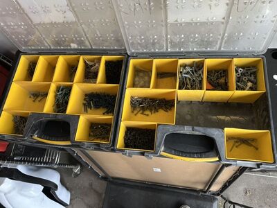 2 Stanley Compartment Organizers W/ Screws Etc