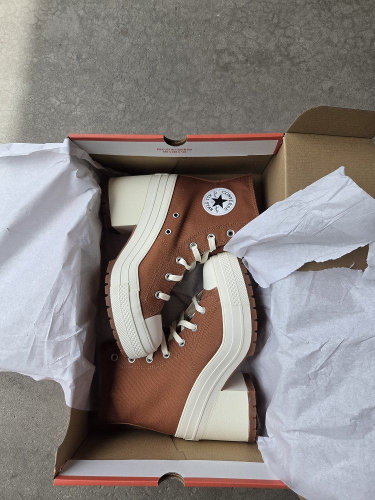 Converse Chuck Taylor All Star Lift High Top Brown-Rust Womens Shoes Size 8.5 NEW