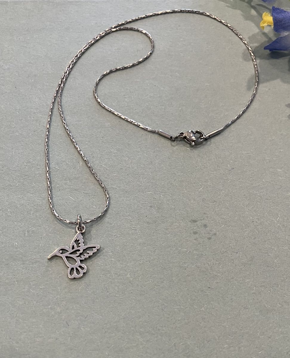 Minimalist Style Silver Hummingbird Necklace