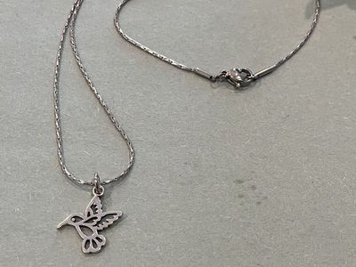 Minimalist Style Silver Hummingbird Necklace