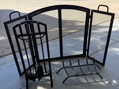 Fireplace Screen, Toolset and Grate