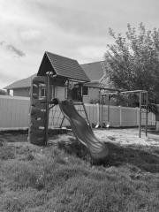 Ginormous Outdoor Kids Playset Swing set 
with 2 Slides, 3 Swings, Monkey Bars & Climbing Wall - Good Condition