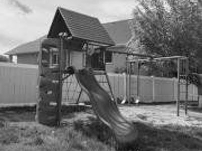 Ginormous Outdoor Kids Playset Swing set
with 2 Slides, 3 Swings, Monkey Bars & Climbing Wall - Good Condition