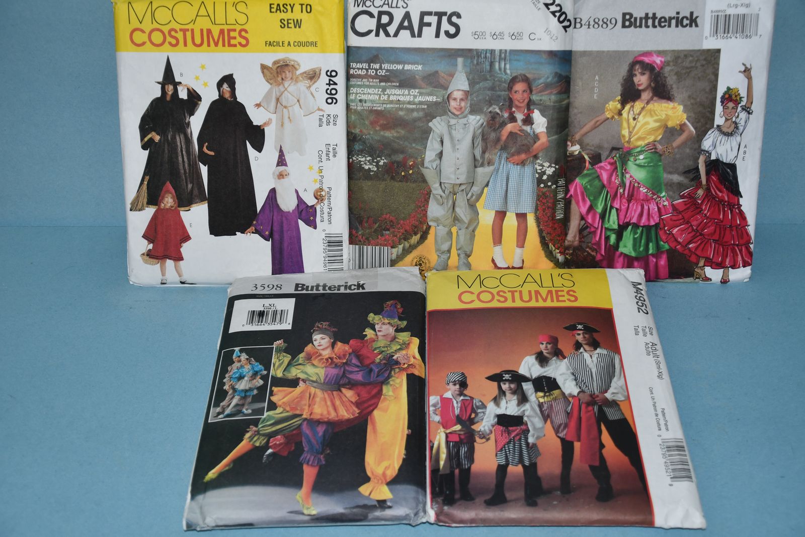 5 FAMILY HALLOWEEN COSTUME PATTERNS ~ ADULTS & CHILDREN ~ UNCUT & FACTORY FOLDED ~ ALL FOR $5