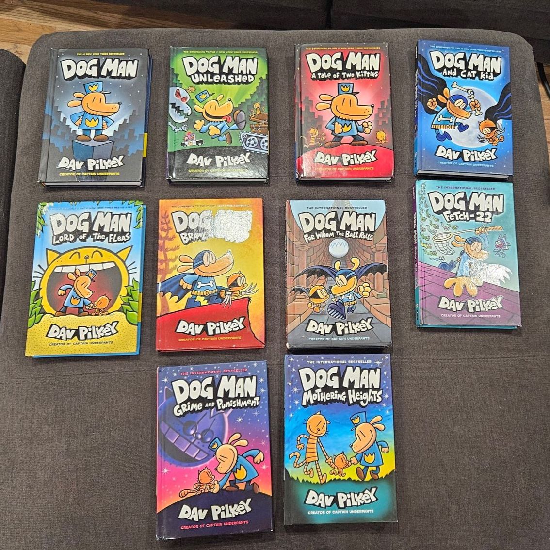 Dog Man Series Dav Pilkey Books Lot of 10 Graphic Novels Kids Reading Collection