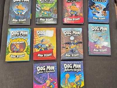 Dog Man Series Dav Pilkey Books Lot of 10 Graphic Novels Kids Reading Collection