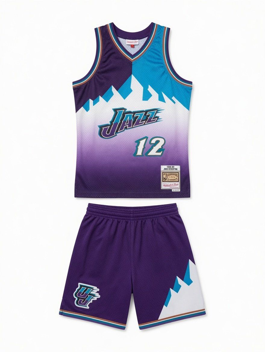 Mitchell & Ness John Stockton Utah Jazz 'Mountain' Throwback Jersey & Shorts Set - M/XL