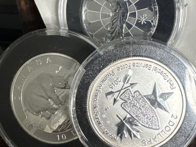 2015 Canadian $2 First Special Service Force Premiere Silver Coin and 2 other 1/2oz .999 silver pieces.