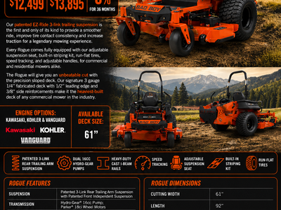 NEW BAD BOY ROGUE COMMERCIAL ZERO-TURN MOWER – NOW AVAILABLE!