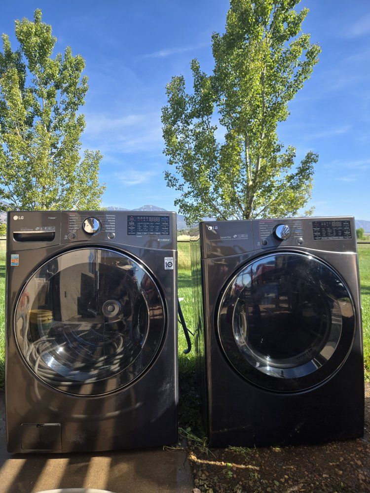 LG washer and electric dryer. was running when taken out.