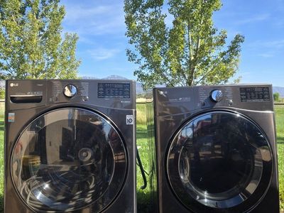 LG washer and electric dryer. was running when taken out.