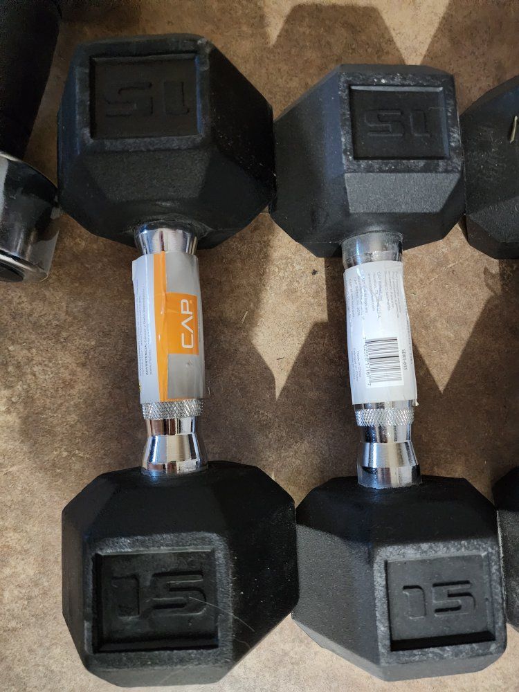 CAP Barbell Coated Hex Dumbbell Weight 15lbs