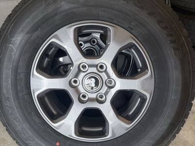 Ford Bronco OEM 17" Wheels & Bridgestone Dueler A/T 255/75R17 Tires - Set of 5,