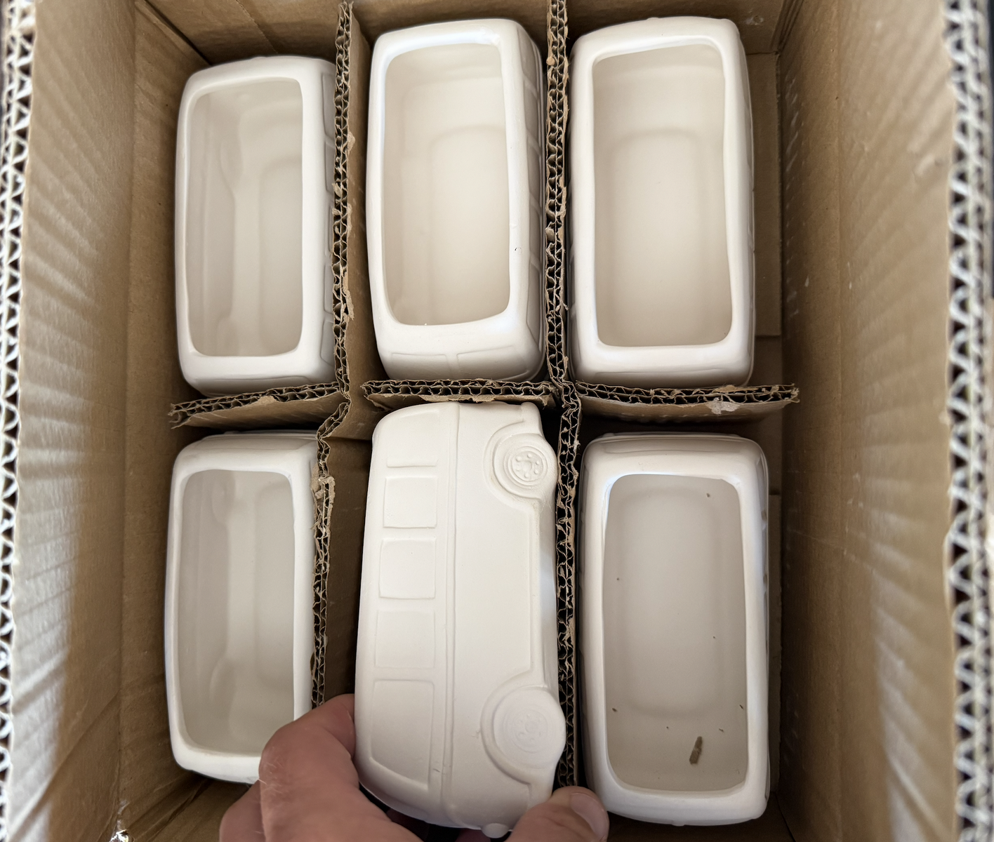 17 Boxes of 6 Ceramic "Ready To Paint" NEW items from Bisque Haus - 102 total pieces