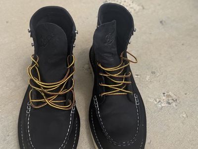 Danner Men's Black Leather Moc Toe Work Boots with Ortholite Insoles - Size 11, Like New