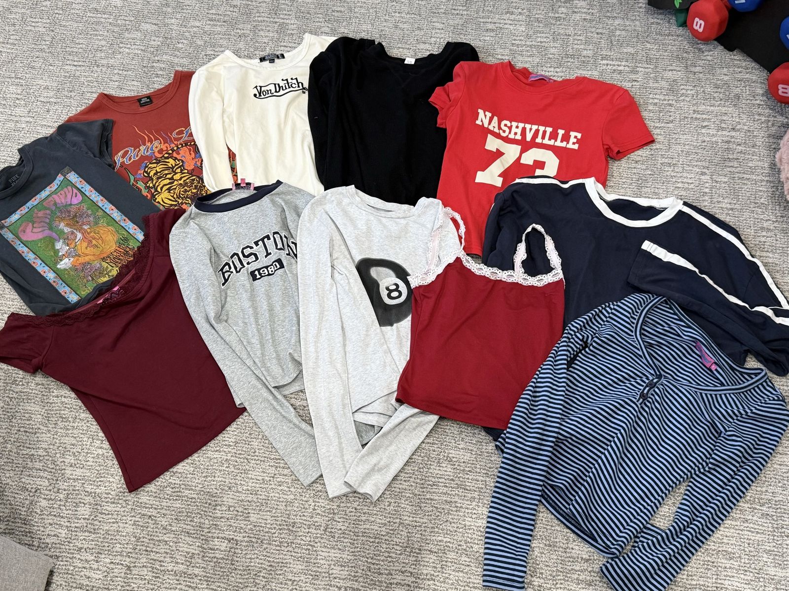Lot of 11 teen girls shirts urban outfitters, edikted, old navy 