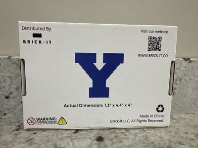BRICK-IT Building Blocks "Y" Letter Blue 1.3"x4.4"x4" New