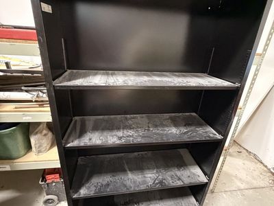 Black Metal 6-Shelf Bookcase Storage Shelving Unit