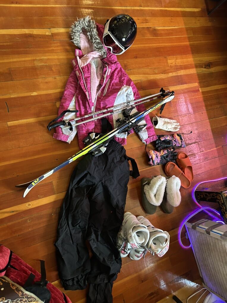 Youth Skis Boots Poles Helmet Goggles