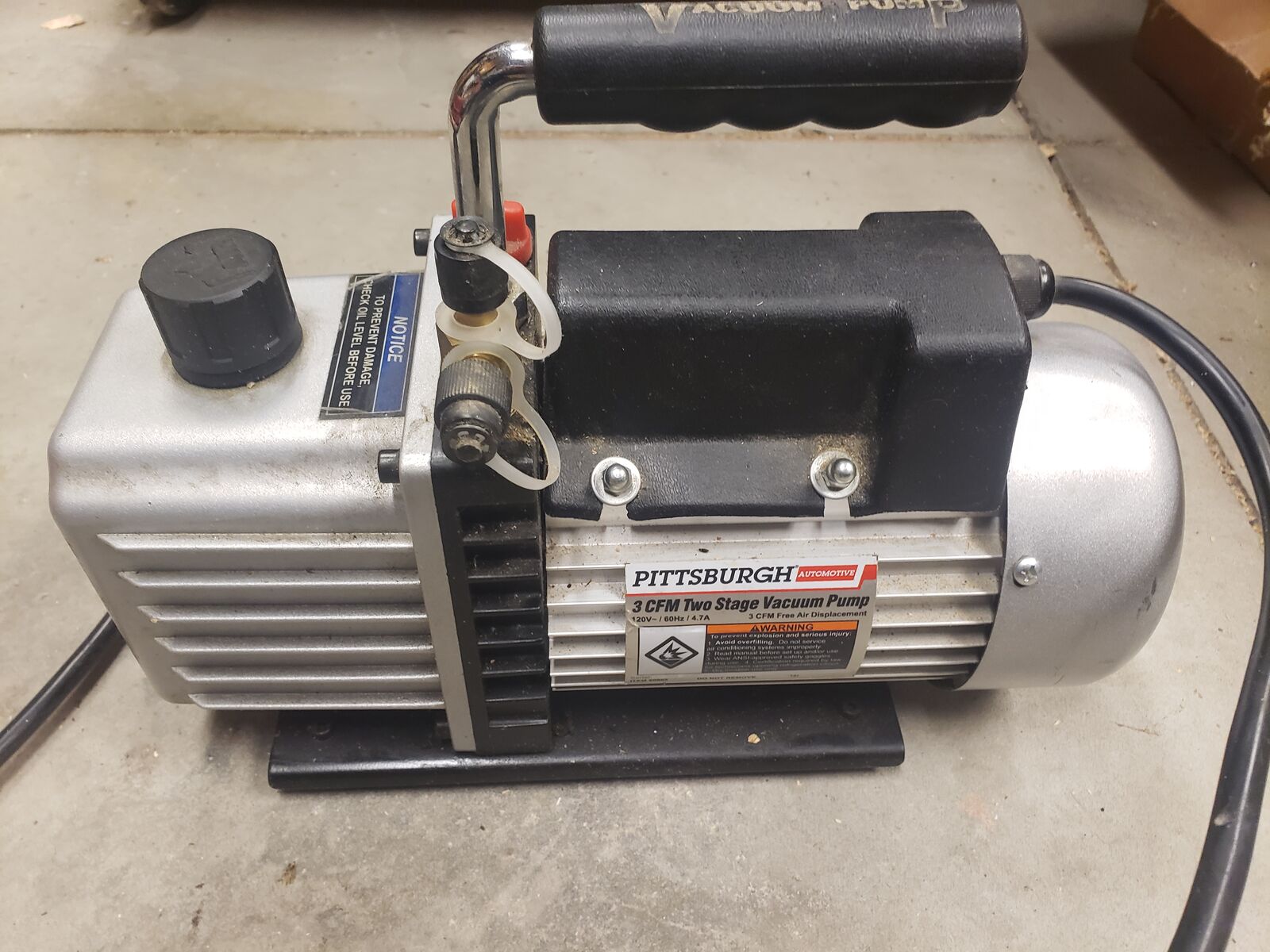 Harbor Freight Vacuum Pump High flow, 2 stage