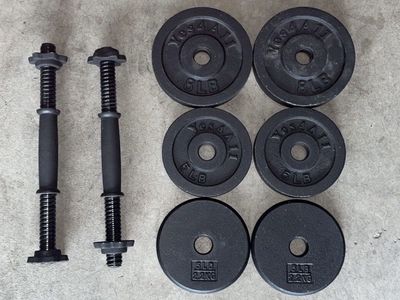 Curl Bars and Weights