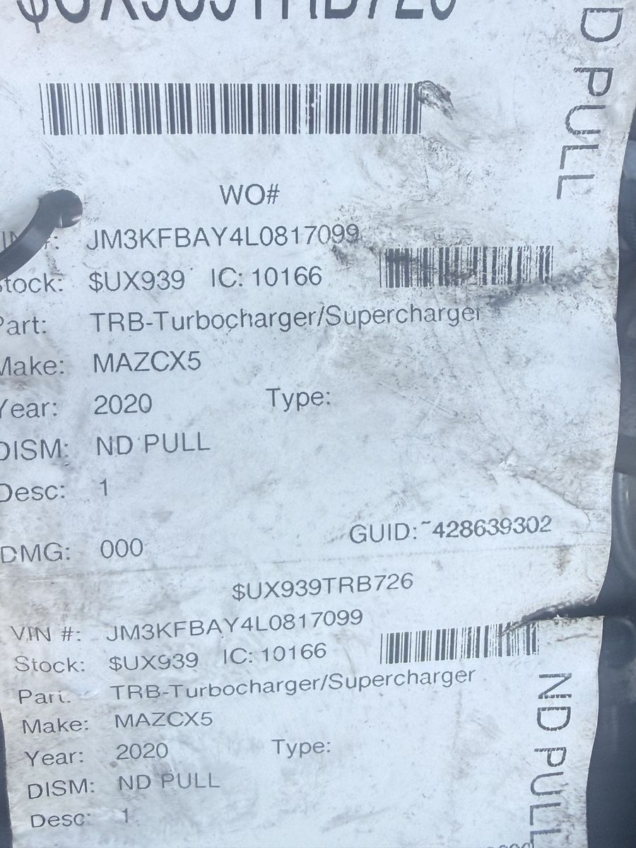 OEM 2020 Mazda CX-5 Turbocharger/Supercharger - UsedAuto Part