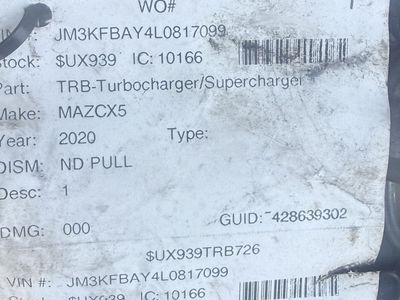 OEM 2020 Mazda CX-5 Turbocharger/Supercharger - UsedAuto Part