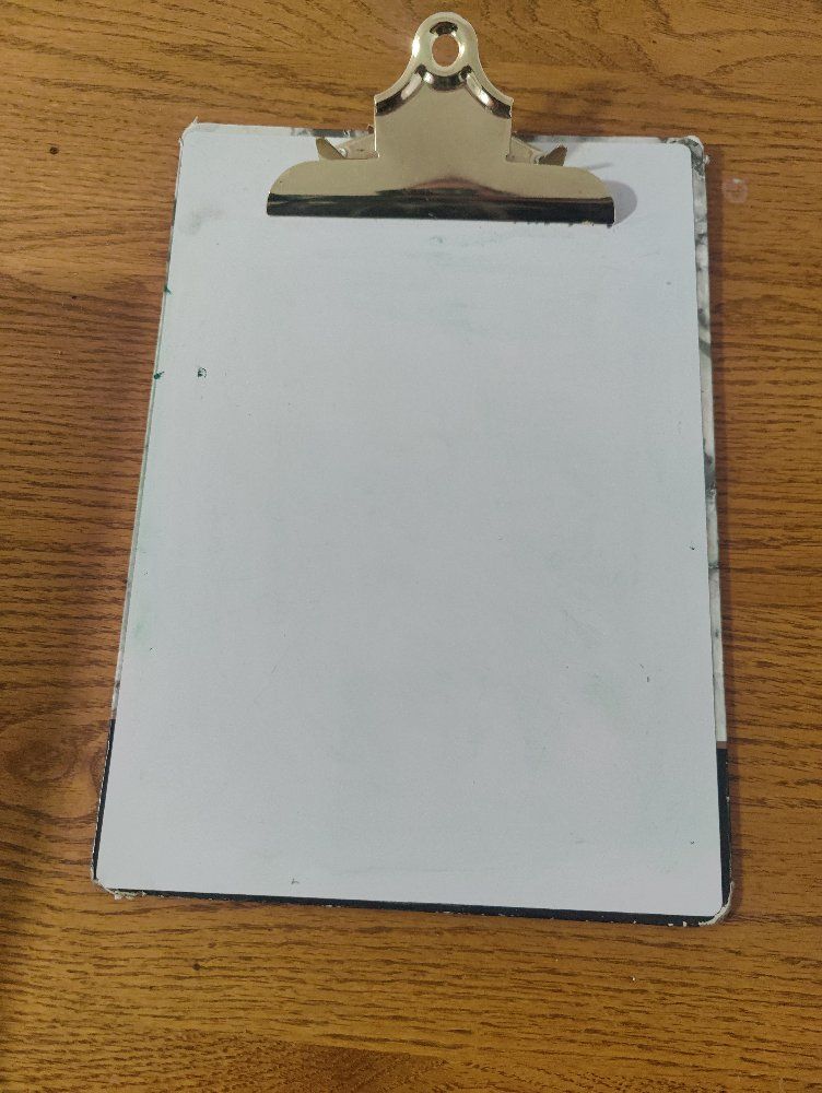 Marble Pattern whiteboard Clipboard - Standard Size with Metal Clip