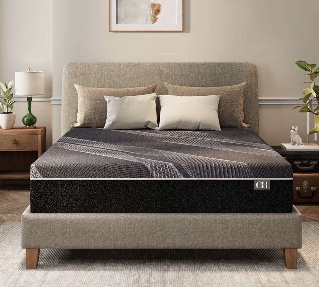 CH Charme House 12 Inch Twin XL Mattress, Bamboo-Charcoal Memory Foam Mattress, Cooling & Pressure Relief