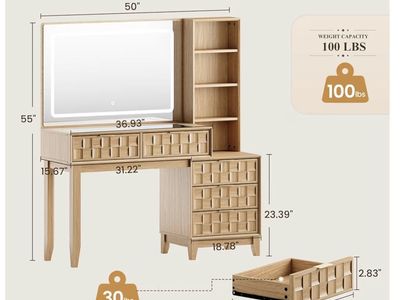 Vanity organizer desk storage with mirror... new in box!!