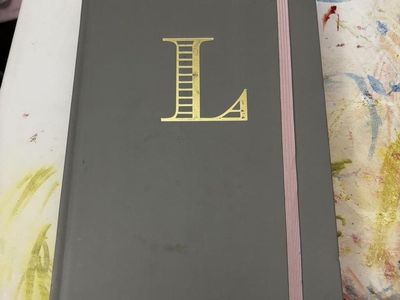 Tri-Coastal Design Gray Monogram L Hardcover Journal Pink Elastic Closure Lined Pages