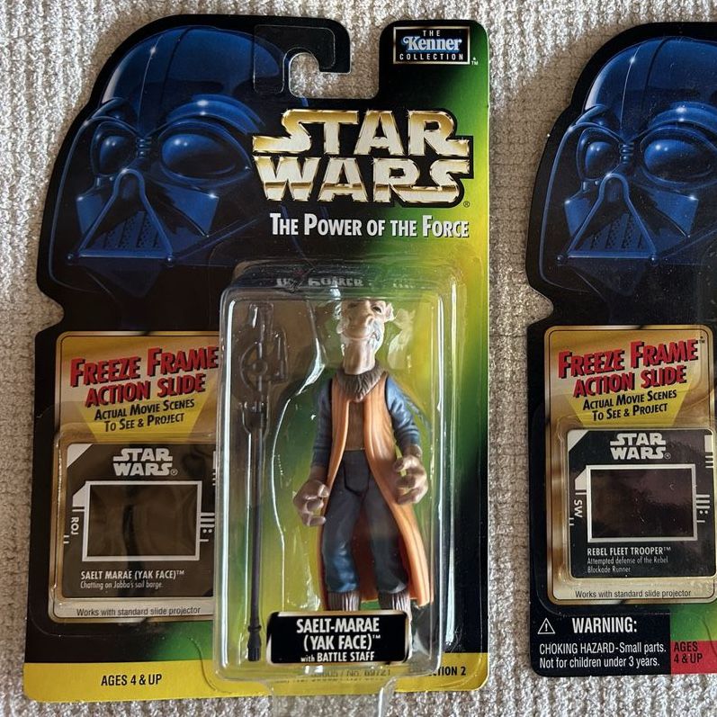 90’s hStar Wars The Power of the Force Saelt-Marae (Yak Face) Green Card Action Figure Brand New