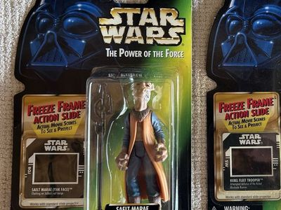 90’s hStar Wars The Power of the Force Saelt-Marae (Yak Face) Green Card Action Figure Brand New