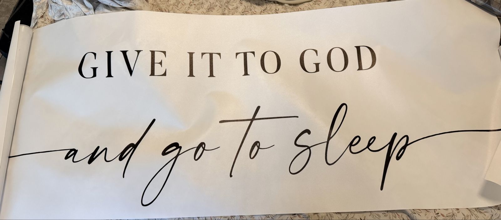 New. Give It To God And Go To Sleep Wall Art Print Banner 20”x50” Canvas Print