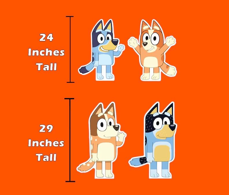 Bluey Character Cutouts - 4 Piece Set