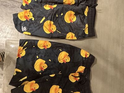 Neff Rubber Duck Print Swim Trunks Black Shorts